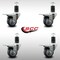 Service Caster 3'' SS Thermoplastic Rubber Swivel 1-5/8'' Expanding Stem Caster Set Total Lock Brake, 4PK SCC-SSEXTTL20S314-TPRB-158-4 - alternate 3